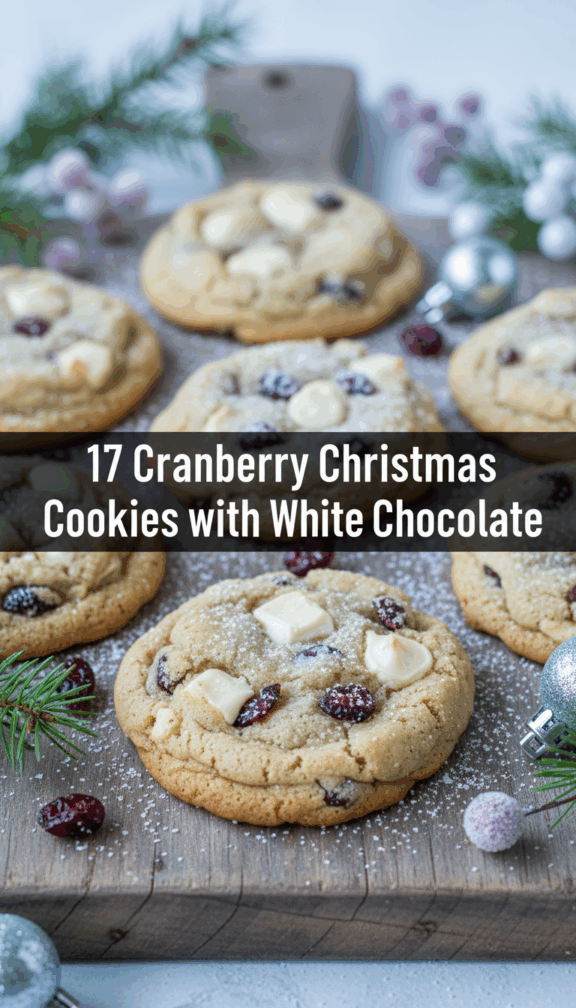 17 Cranberry Christmas Cookies with White Chocolate