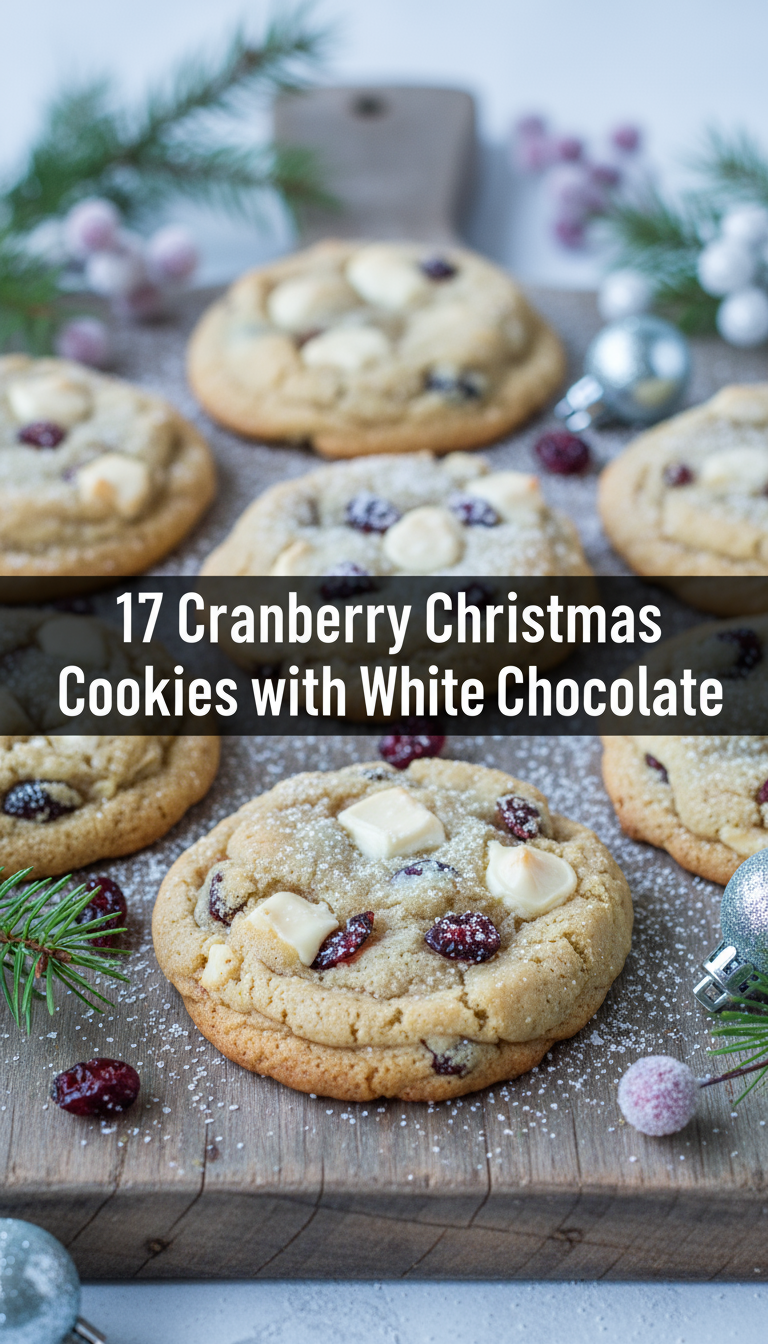 17 Cranberry Christmas Cookies with White Chocolate