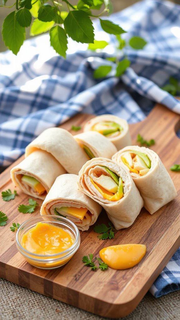 apple cheddar turkey roll ups ncood