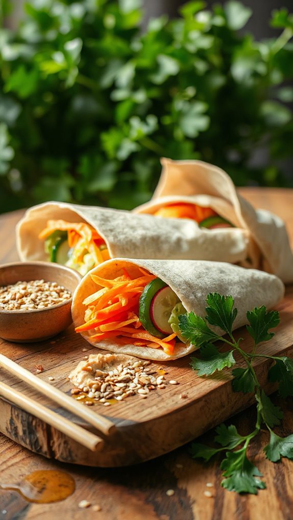 asian hummus vegetable wrap b3hho