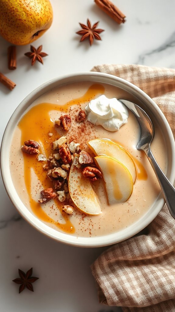 cinnamon roll pear smoothie bowl j7zpu cinnamon roll pear smoothie bowl j7zpu