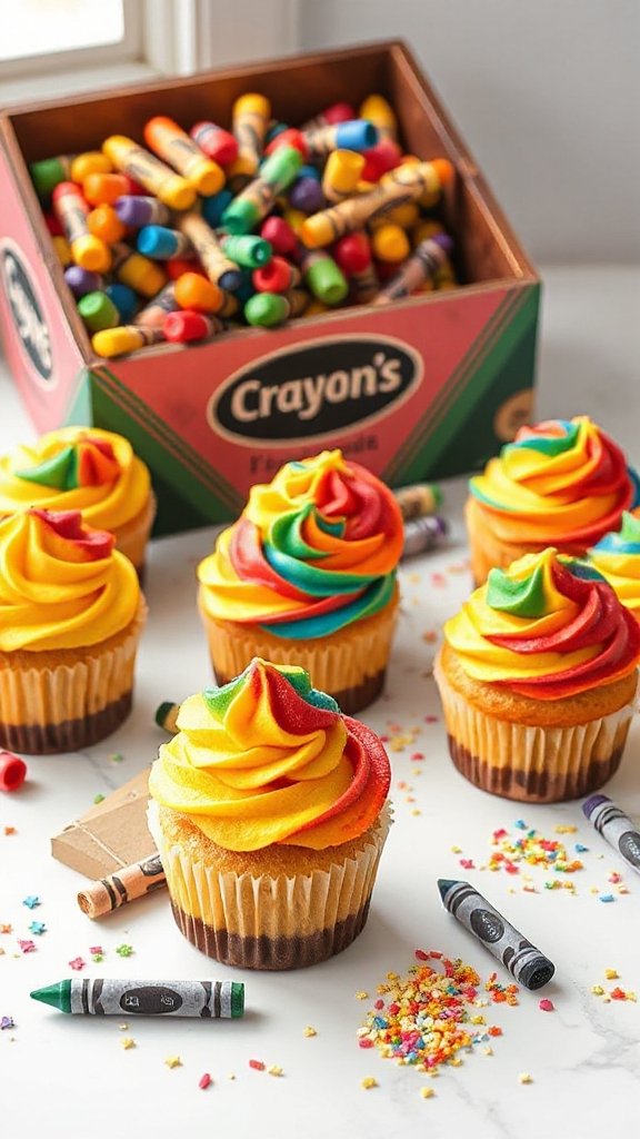 colorful crayon box cupcakes gum0o colorful crayon box cupcakes gum0o