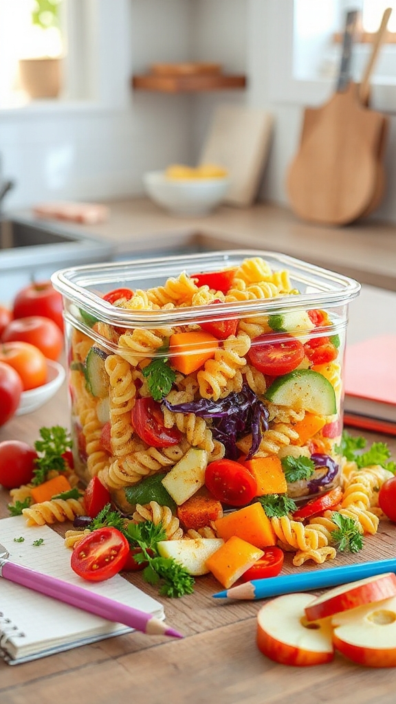 colorful nutritious pasta salad y7ht8