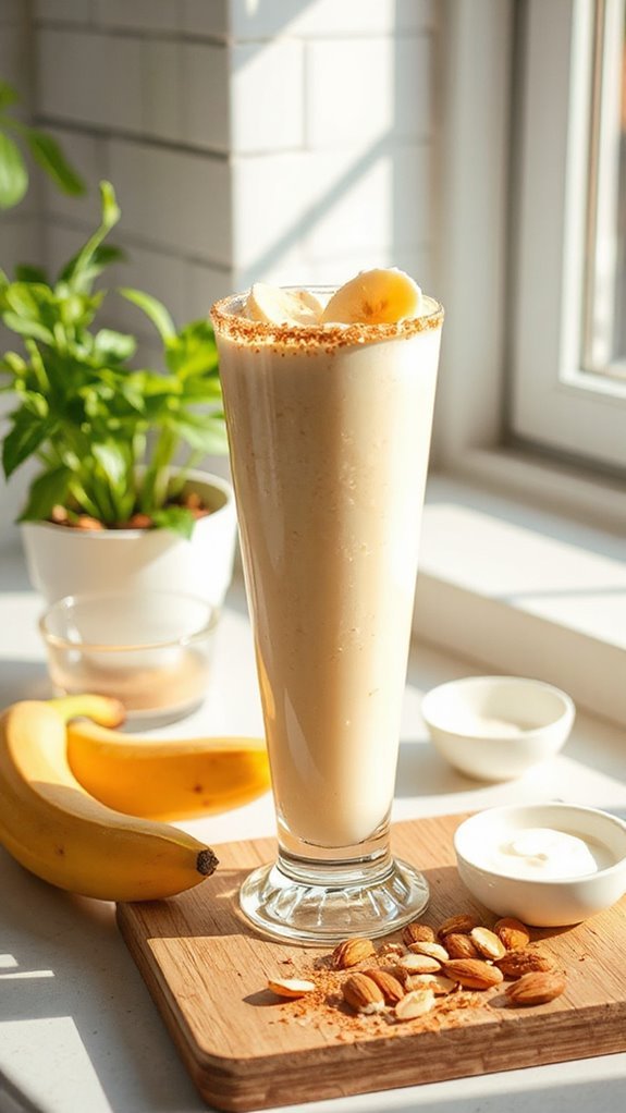 creamy banana almond smoothie 8bxmi 1 creamy banana almond smoothie 8bxmi 1