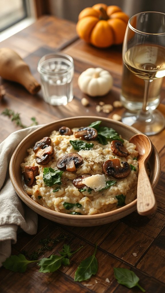 creamy mushroom spinach risotto m1u4c creamy mushroom spinach risotto m1u4c