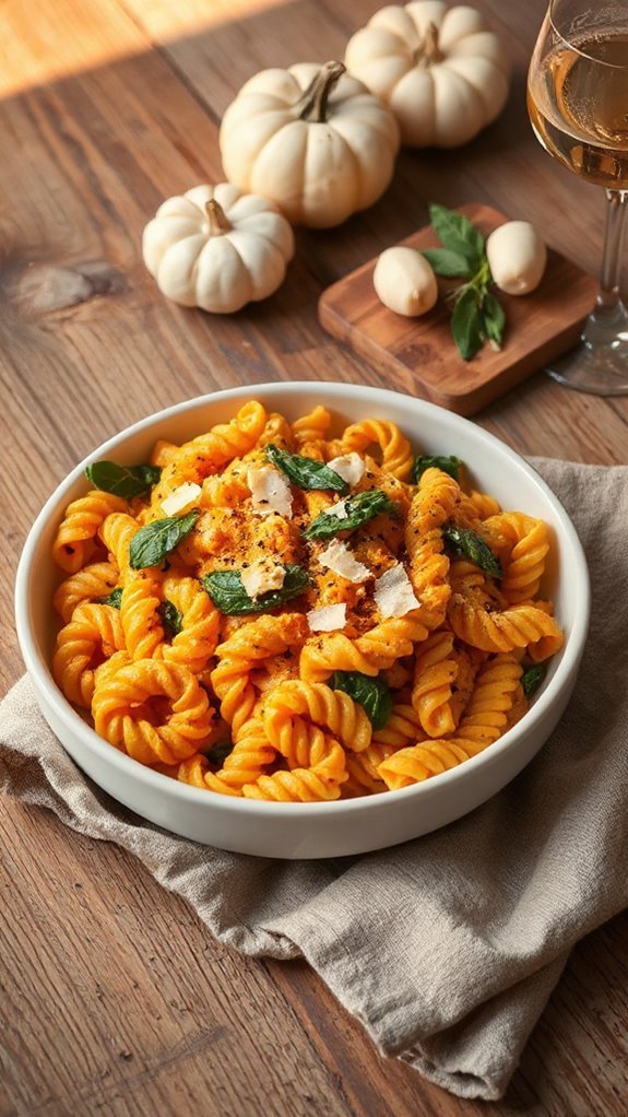 creamy pumpkin spinach pasta v78y5 creamy pumpkin spinach pasta v78y5