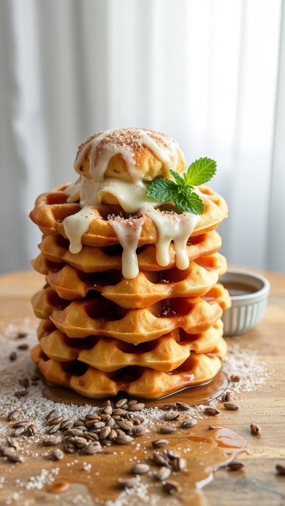 flaxseed cinnamon roll waffles h2q5j flaxseed cinnamon roll waffles h2q5j