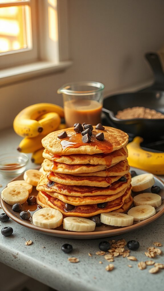 fluffy protein packed banana pancakes pjhob fluffy protein packed banana pancakes pjhob