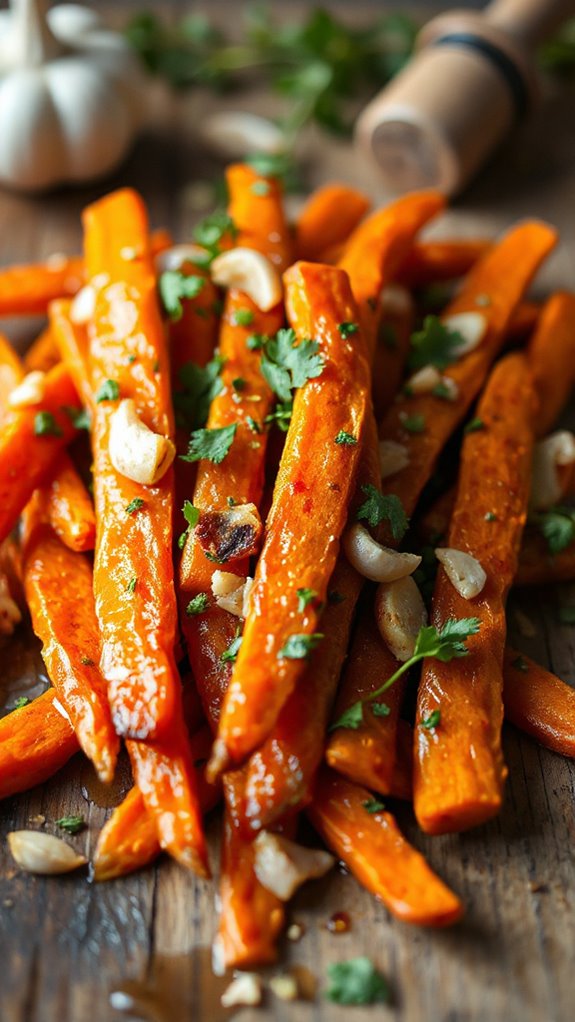 garlic herb maple carrot fries 7saci