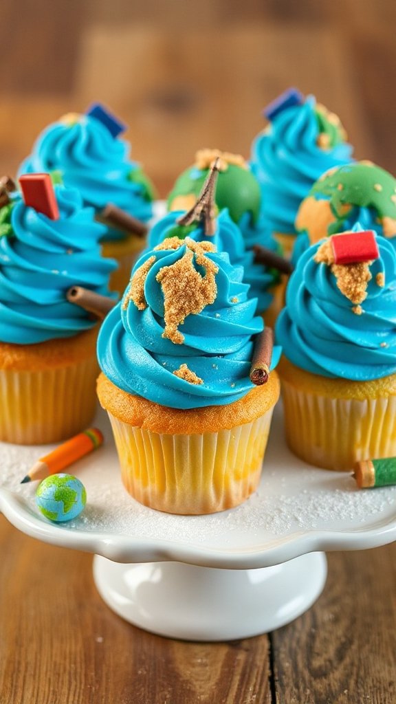 globe themed school cupcakes recipe adgy1 globe themed school cupcakes recipe adgy1