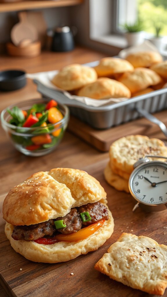 hearty breakfast sausage biscuits e8jqf