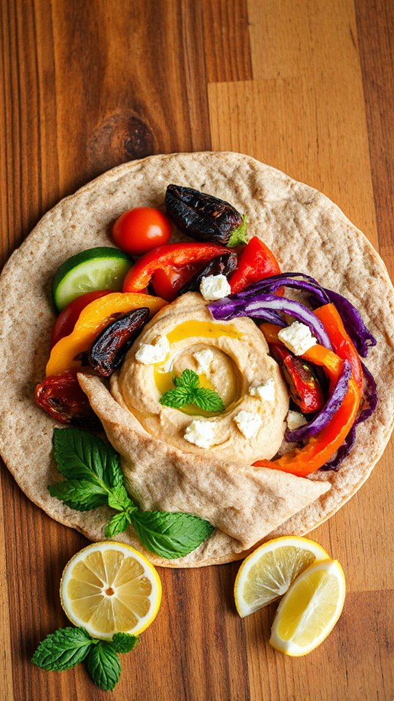 mediterranean veggie hummus wrap bfp2v