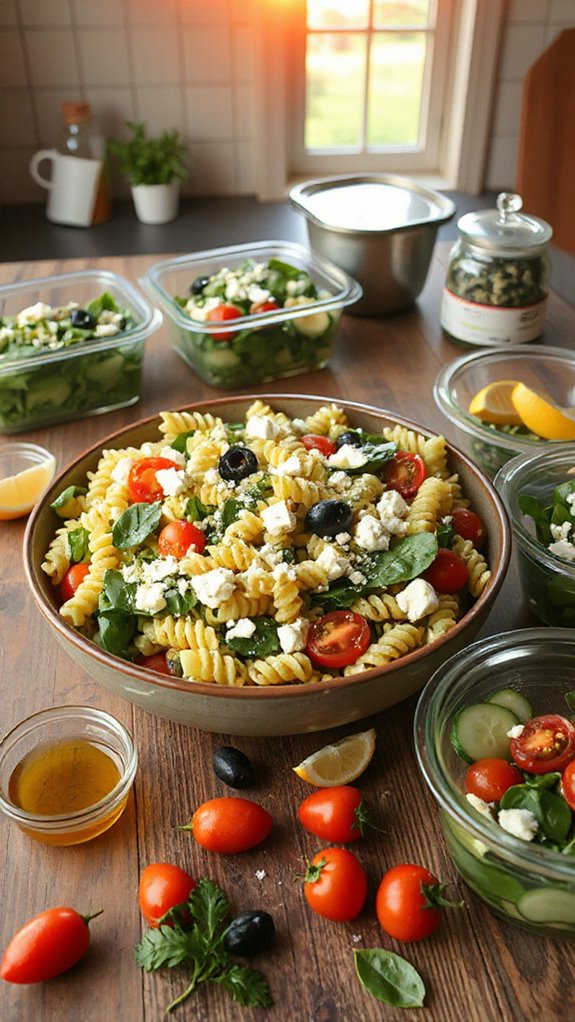 nutritious spinach feta pasta salad 2w4kd