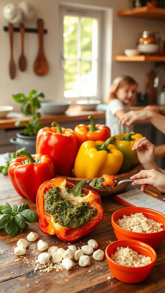 pesto mozzarella stuffed peppers 57vbv pesto mozzarella stuffed peppers 57vbv