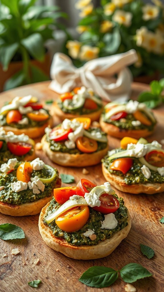 pesto veggie mini pizzas hv73t pesto veggie mini pizzas hv73t