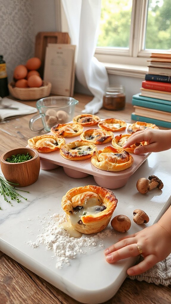 savory mushroom swiss quiches 4lfdv savory mushroom swiss quiches 4lfdv