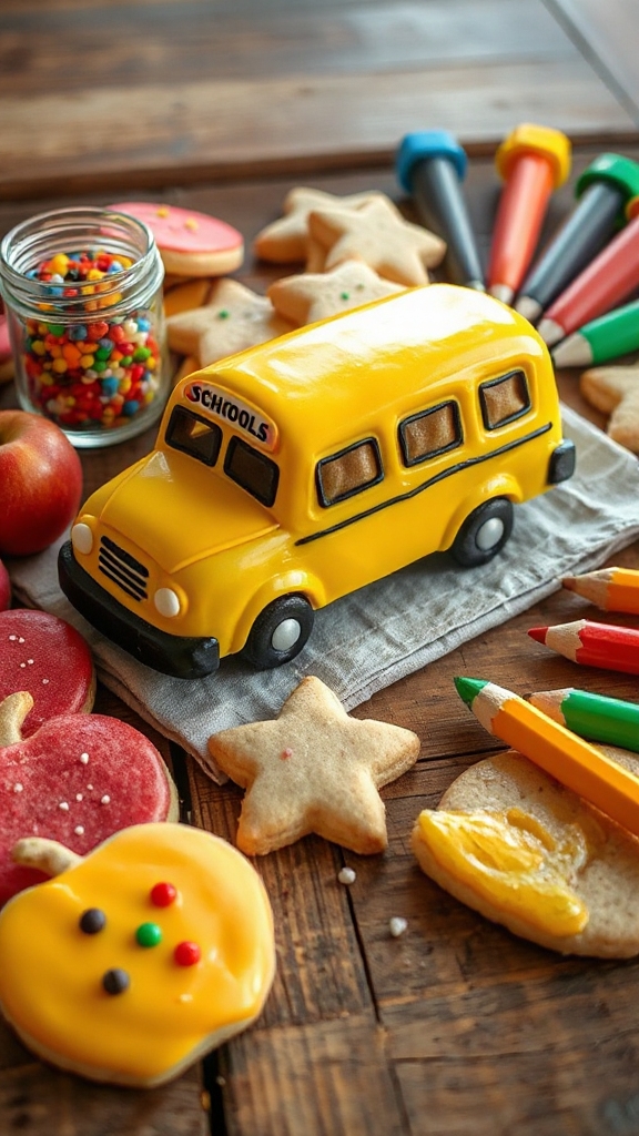 school bus shaped cookies 5846m