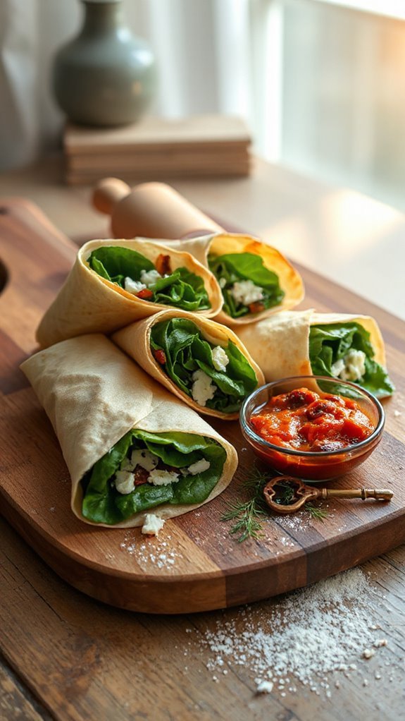 spinach feta breakfast wraps 0ddey