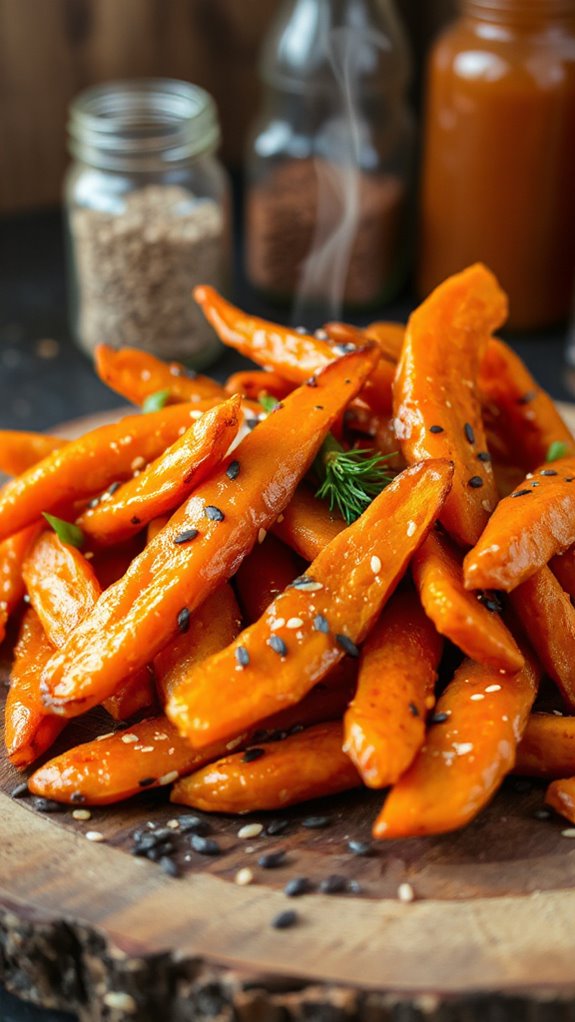 sweet sesame carrot fries ve5si