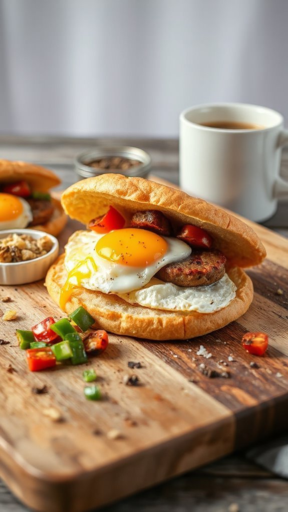 turkey sausage egg flatbread 6oezc
