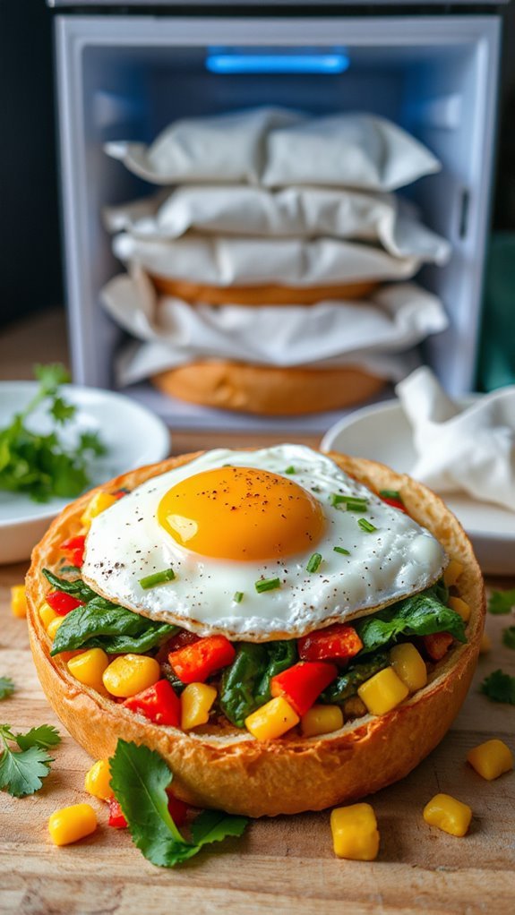 veggie filled breakfast sandwich elgr4