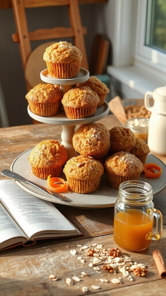 wholesome carrot oatmeal muffins 3oshf