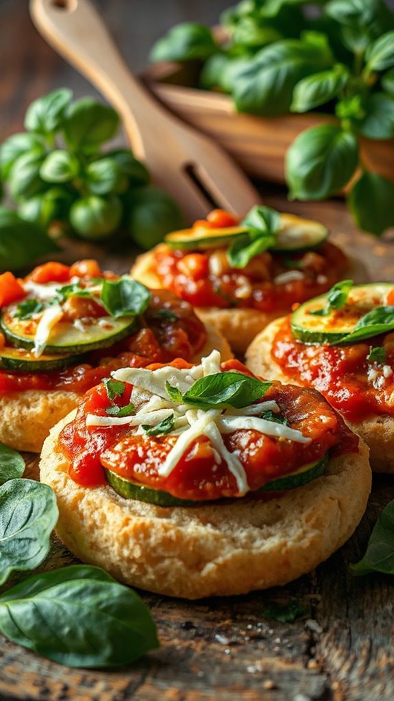 zucchini basil mini pizzas c68hm zucchini basil mini pizzas c68hm