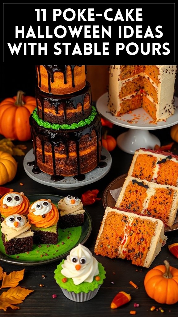 11 Poke-Cake Halloween Ideas With Stable Pours