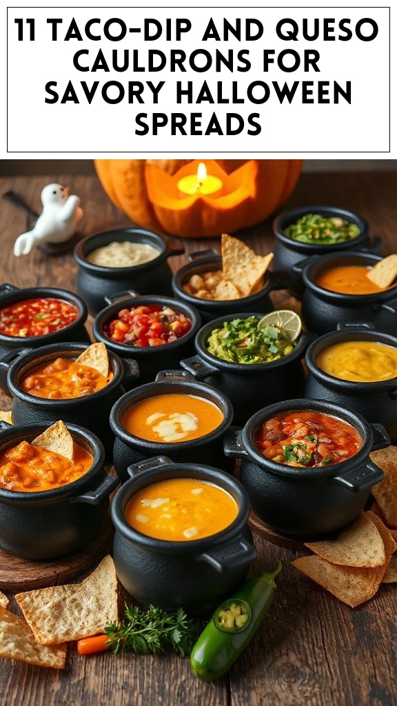 11 Taco-Dip And Queso Cauldrons For Savory Halloween Spreads