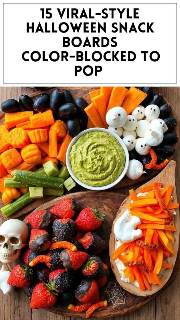 15 Viral-Style Halloween Snack Boards (Color-Blocked To Pop)