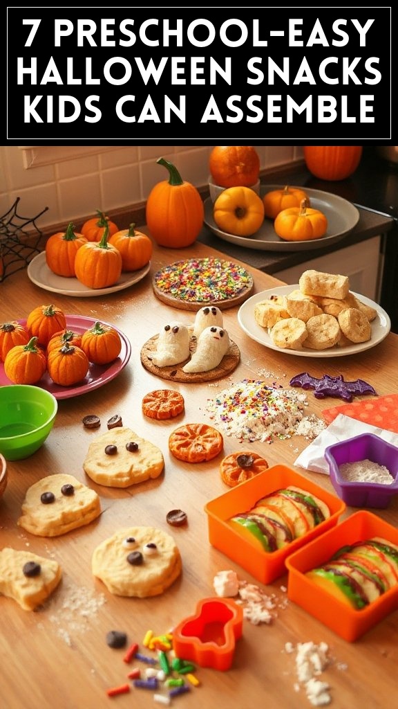 7 Preschool-Easy Halloween Snacks Kids Can Assemble