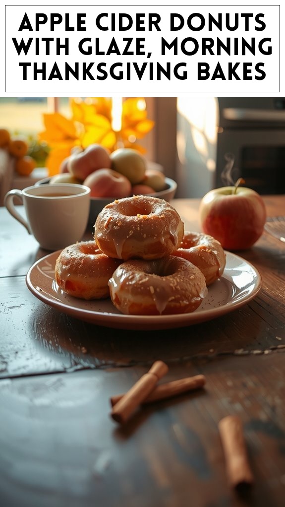 Apple Cider Donuts With Glaze, Morning Thanksgiving Bakes