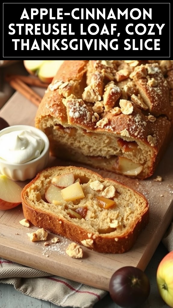 Apple-Cinnamon Streusel Loaf, Cozy Thanksgiving Slice