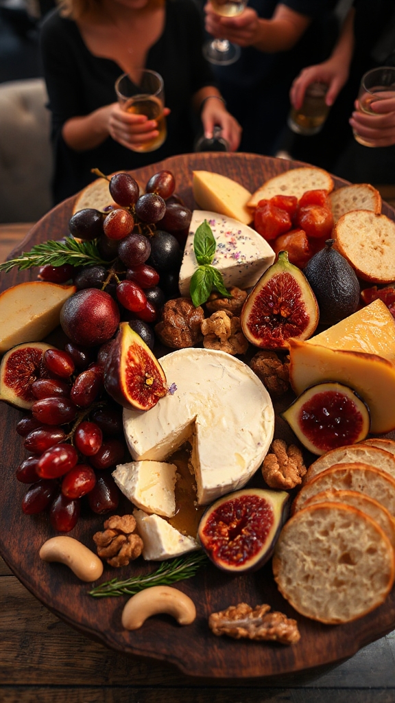 assorted cheeses and fruits