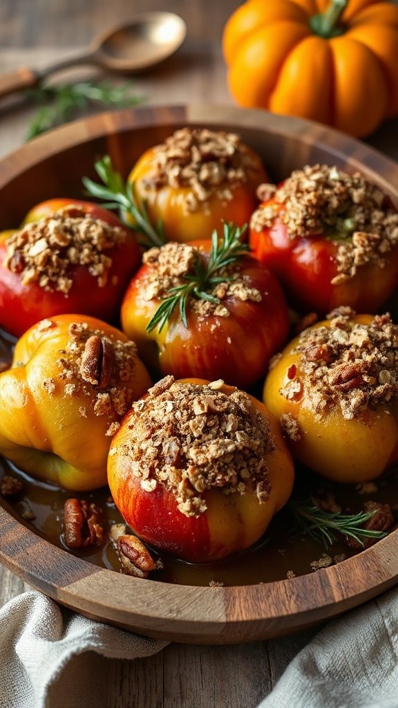 baked apples with oat topping baked apples with oat topping