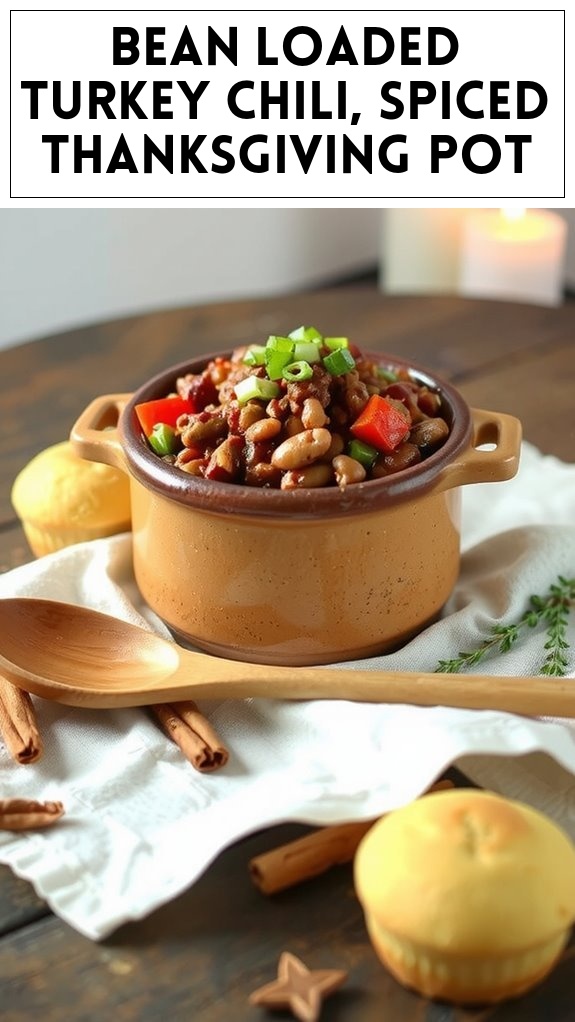 Bean‑Loaded Turkey Chili, Spiced Thanksgiving Pot