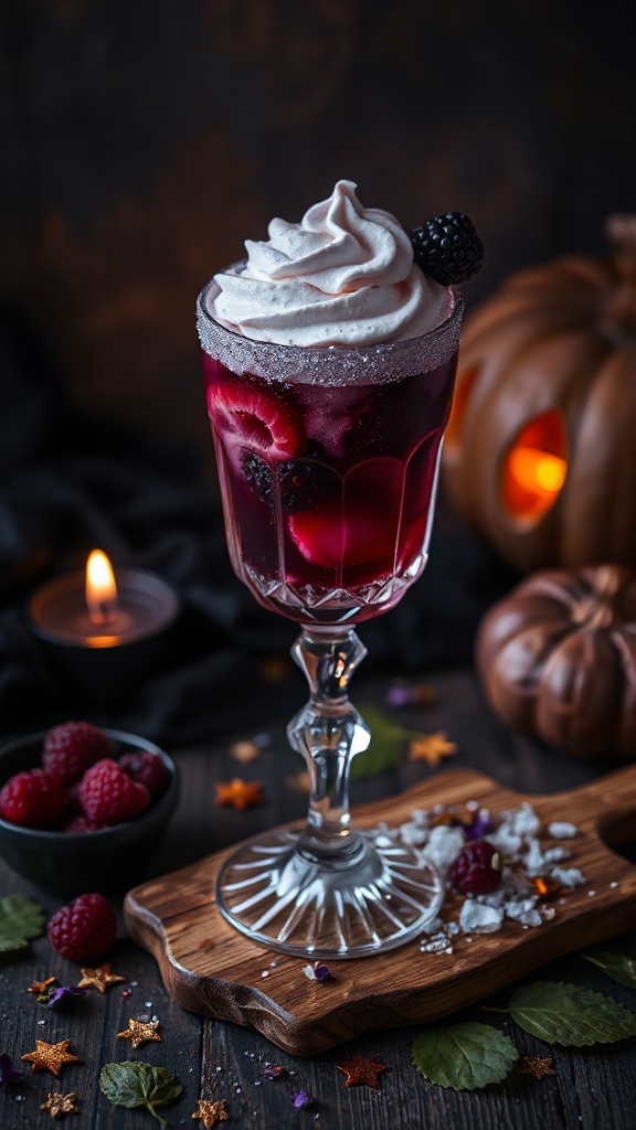 berry infused halloween mocktail delight