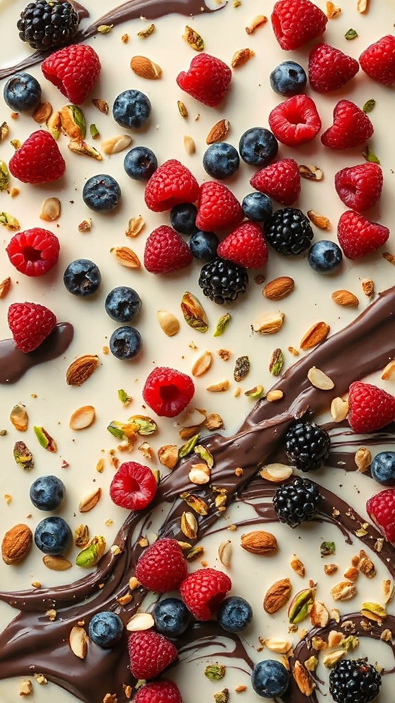 berry infused white chocolate bark