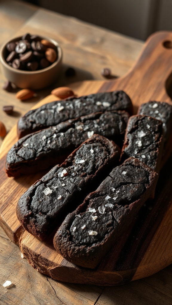 black cocoa chocolate biscotti