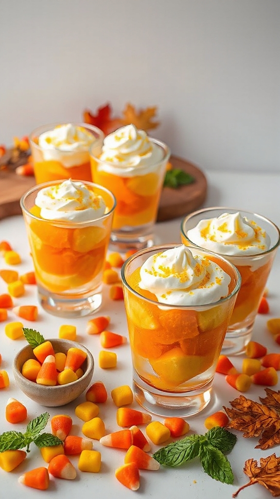 candy corn fruit cups