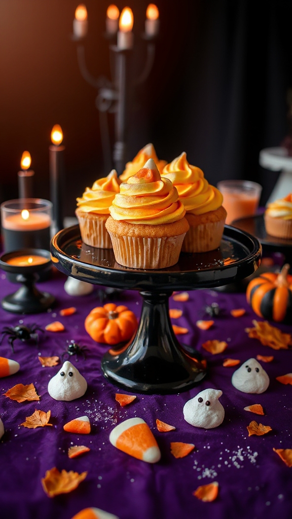 candy corn layered cupcakes