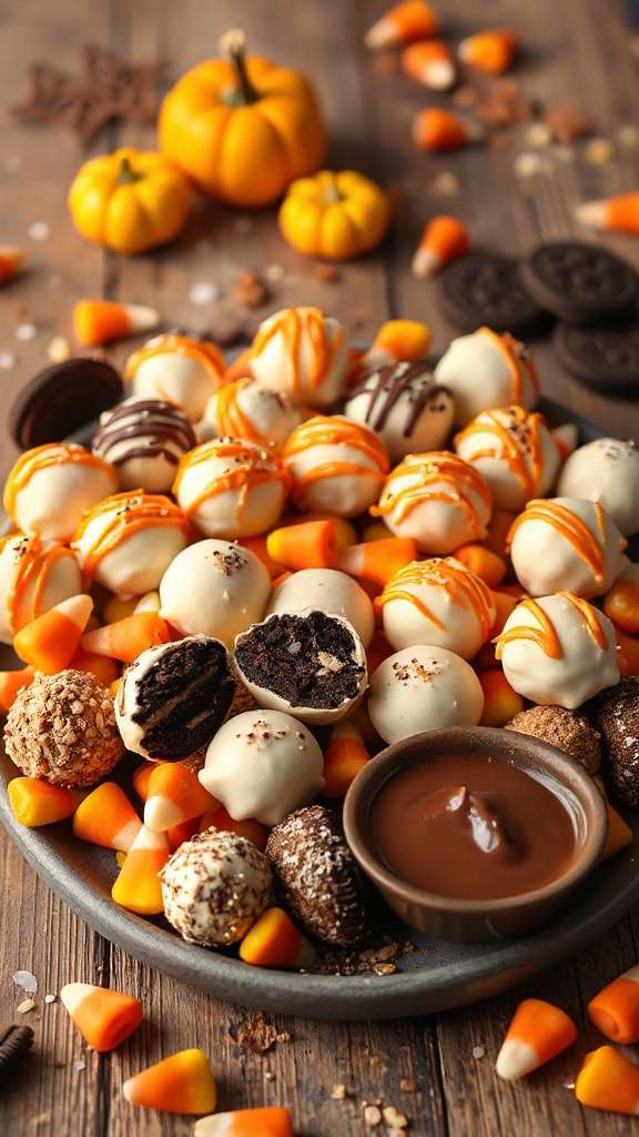 candy corn oreo balls
