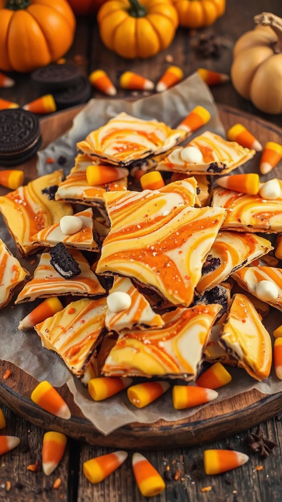 candy corn oreo bark