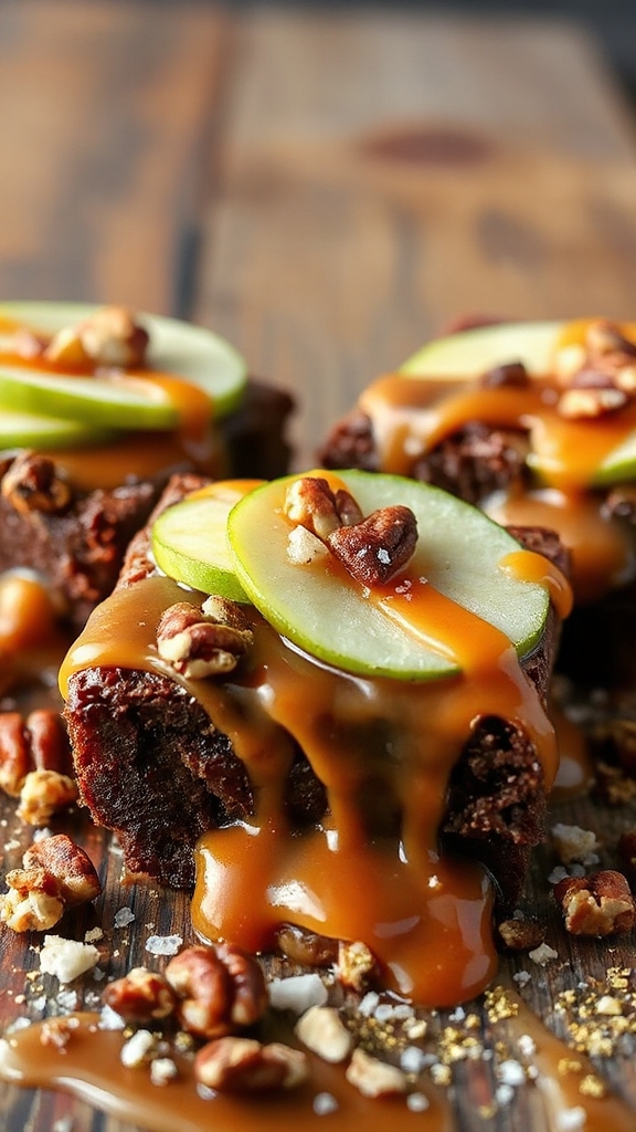 caramel apple brownie bars
