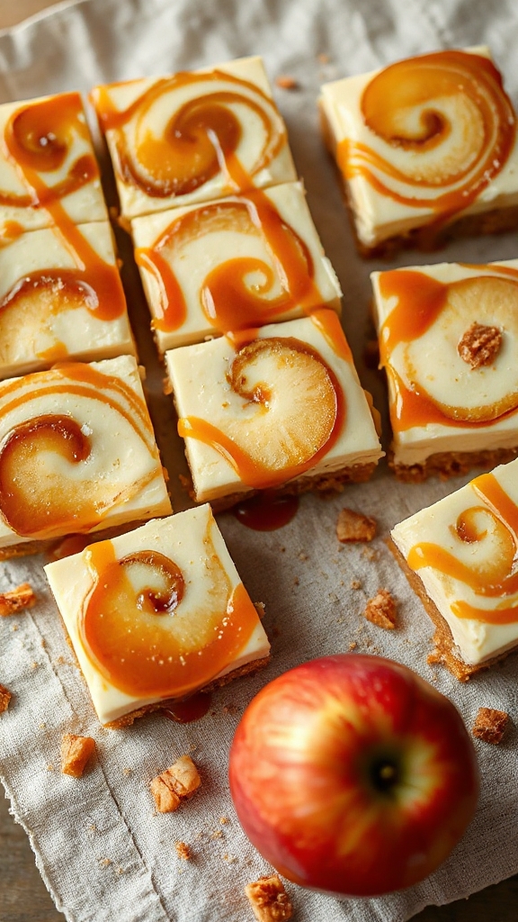 caramel apple cheesecake squares