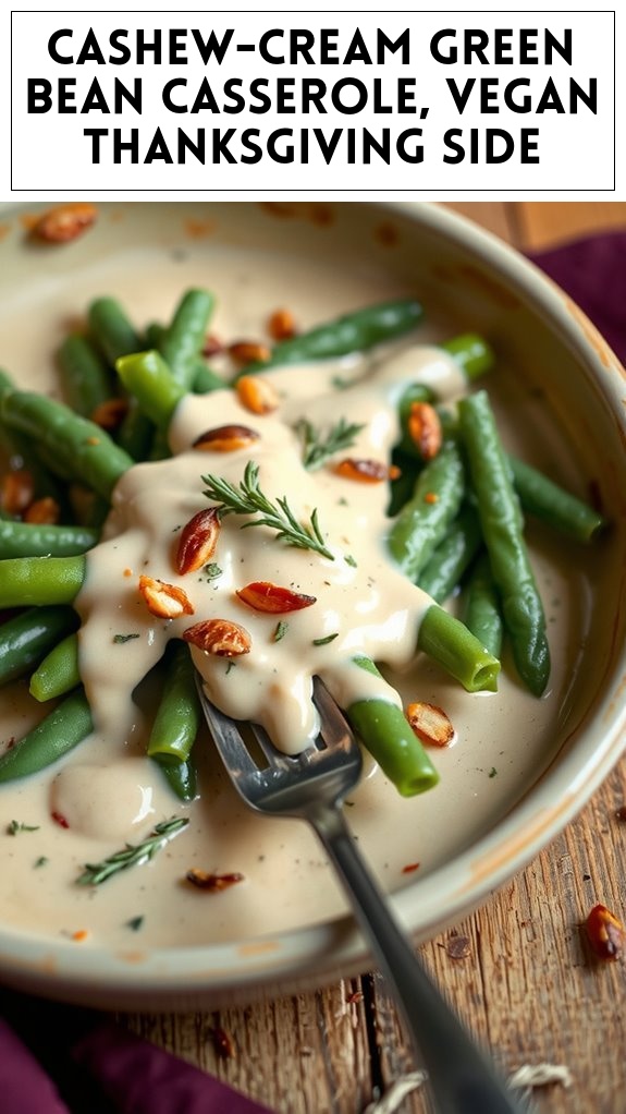 Cashew-Cream Green Bean Casserole, Vegan Thanksgiving Side