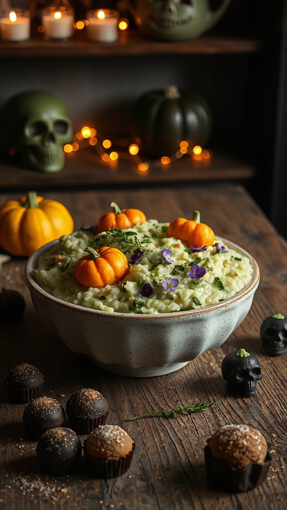 cauliflower rice halloween risotto