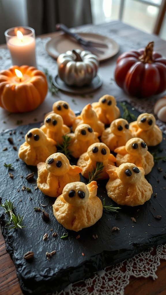cheesy ghost shaped puff pastries cheesy ghost shaped puff pastries
