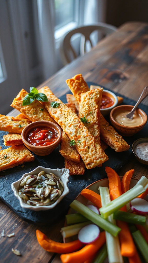 cheesy halloween finger breadsticks