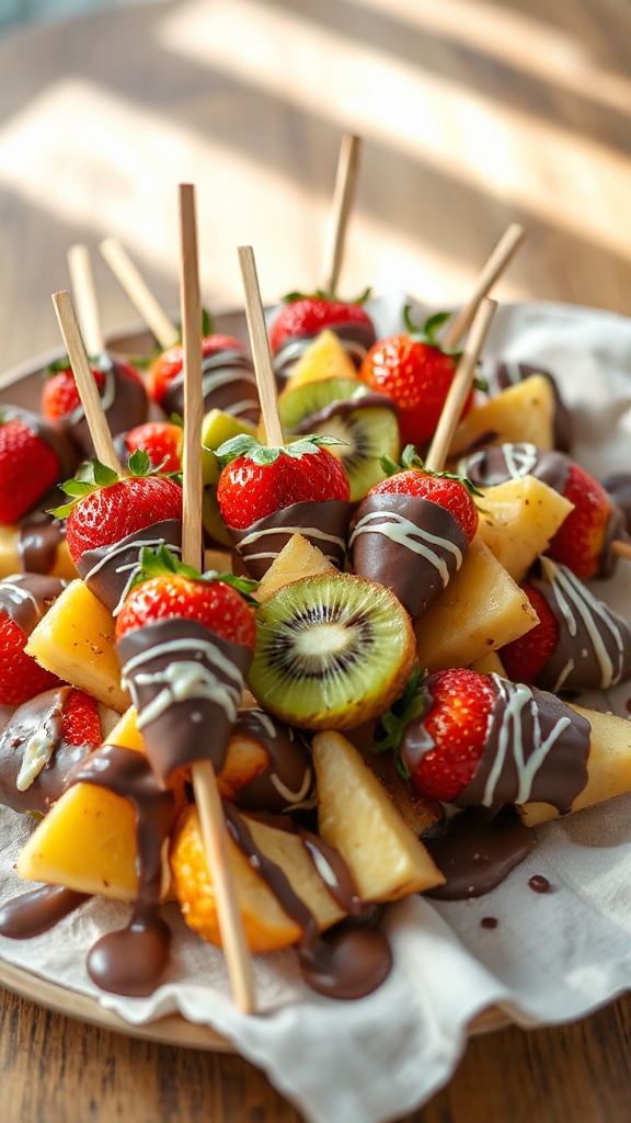 chocolate covered fruit skewers